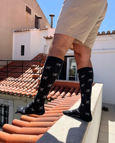 Airplane Compression Socks (Black)