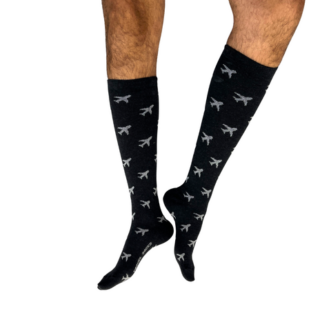Airplane Compression Socks (Black)