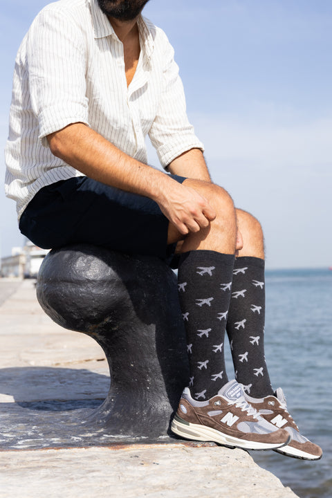 Airplane Compression Socks (Black)